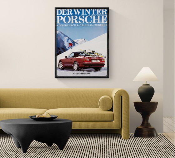 Image 1 of Der Winter Porsche – jaren 80 – Originele Vintage Porsche Poster – Vintage – 102x76 cm