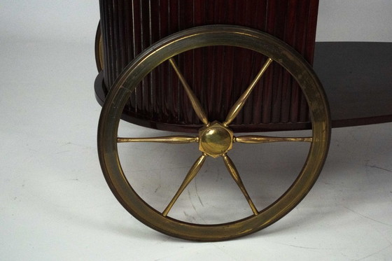 Image 1 of Mid-Century Italian Bar Cart with Shutter, 1950s