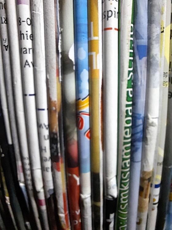 Image 1 of Unique Handmade Ceramic Vase 'Gari' – Indonesian Ceramic Artwork with Recycled Paper