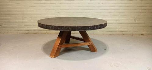 Vintage brutalistische salontafel, rond