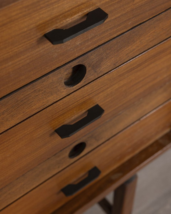 Image 1 of Vintage 1960s wooden highboard, baroque design