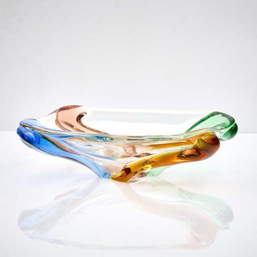 Mehrfarbige Vintage-Glasschale von František Zemek aus der Rhapsody Collection