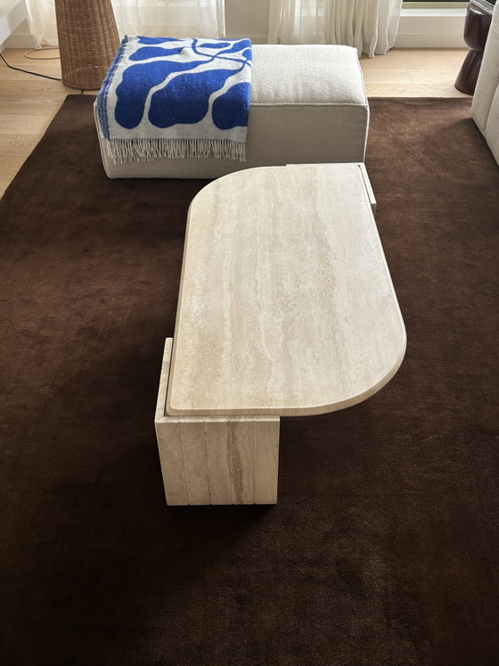 Image 1 of Vintage travertine teardrop coffee table, Italy 1970s
