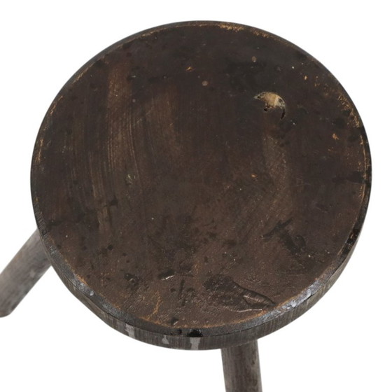 Vecchio Sgabello Treppiede Rustico Legno Massello Tinto 45cm – Sgabelli, Wood (photo 3 of 14)