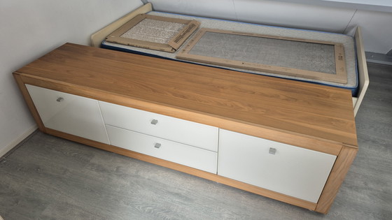 Image 1 of Meuble TV / Lowboard design Hülsta Xelo – Noyer et blanc