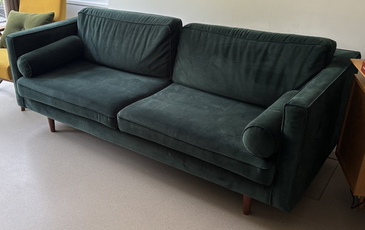 Dunkelgrünes 2,5-Sitzer-Sofa