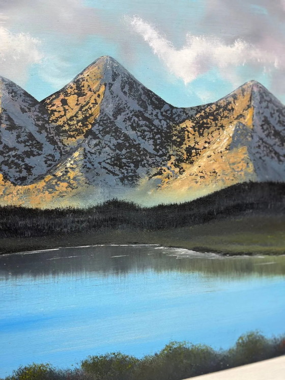 Olio su tela Paesaggio di montagna – Dipinti e disegni, Canvas (photo 11 of 15)