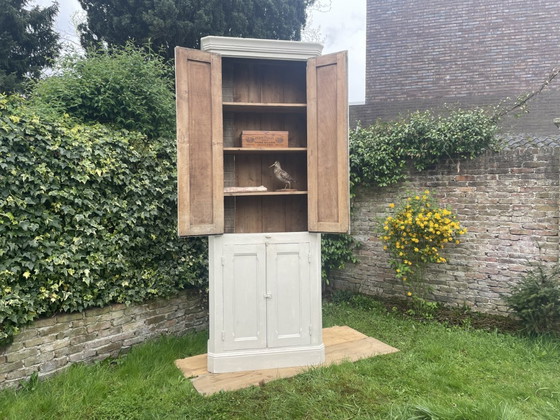 Image 1 of Tall Narrow Kitchen Cupboard Serving Cabinet Display Cabinet 260 cm. French