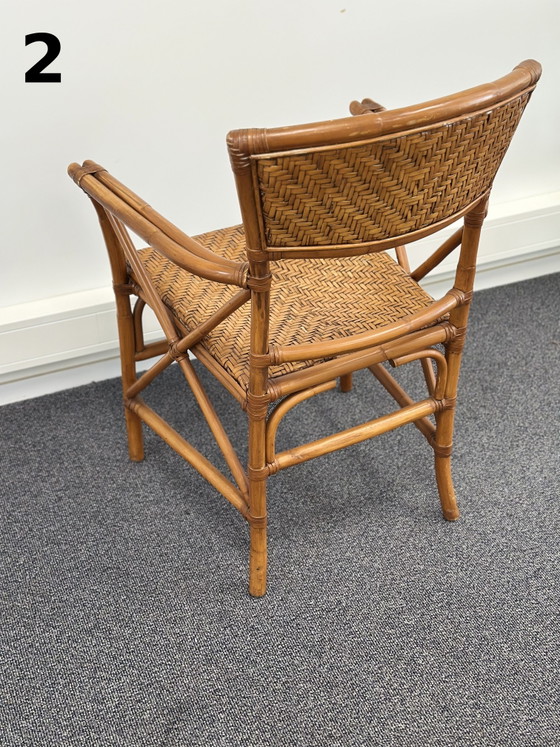 Poltrona in rattan e bambù anni '70 – Sedia da pranzo vintage in canna intrecciata – Sedie da pranzo (photo 10 of 14)