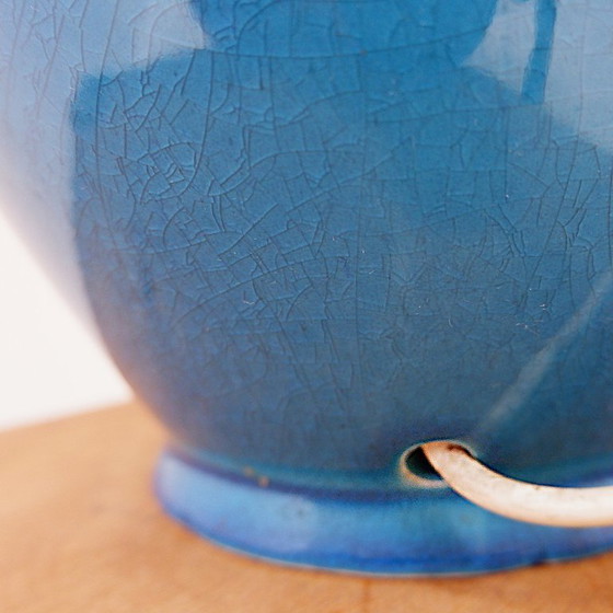 Image 1 of Lampe de table en céramique bleu turquoise - années 1960