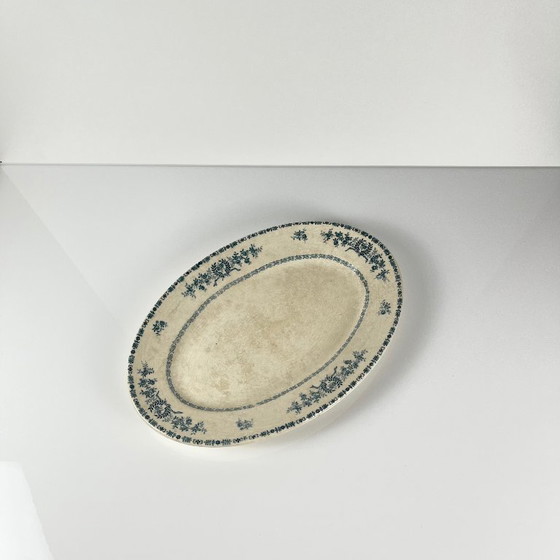 Image 1 of Ovaal gepatineerd schaaltje "Thermidor" Blauw/groen ijzer aarde, eind 19e eeuw