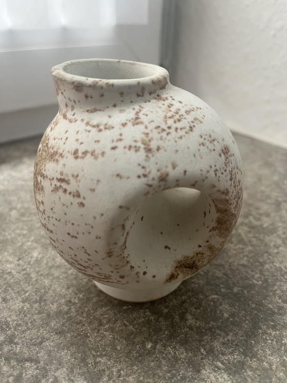 Image 1 of Dove ceramic sculpture spherical vase