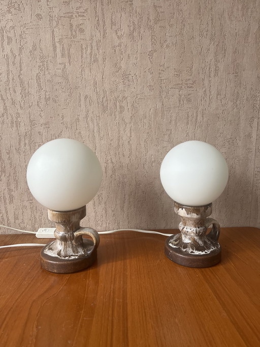 2x fat lava vintage lampen