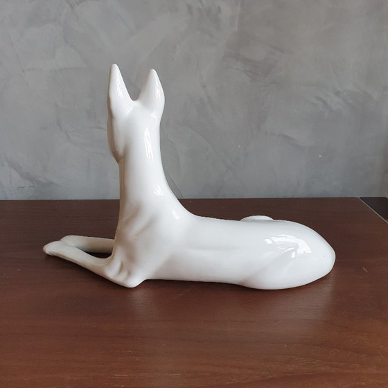 Image 1 of Vintage Deense Hond Van Porselein Art Deco