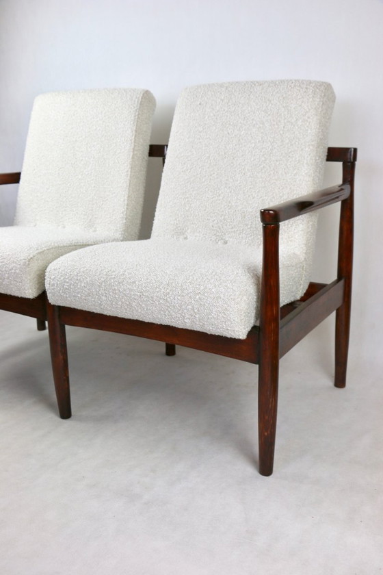 Image 1 of Divano doppio vintage in bouclé avorio, anni '70