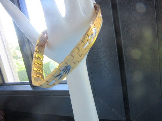 Bracciale francese sottile placcato oro giallo, retrò, vintage – Decorazione, Metallo (photo 4 of 7)