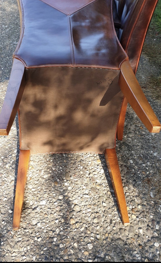 Image 1 of 6 mol en Geurts lederen eettkamer stoelen 