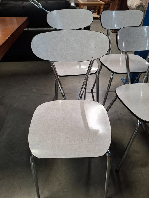 6x Vintage Keukenstoel Formica