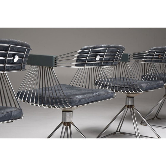 Image 1 of Novalux modern chrome plated steel wire dining set by Rudi Verelst, 1970