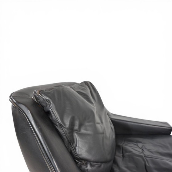 Image 1 of ESA 802 Black Leather Lounge Chair by Werner Langenfeld, 1970