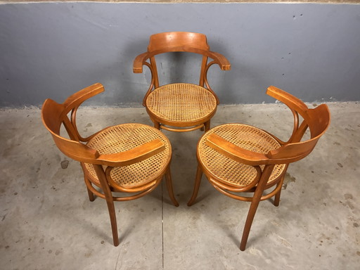 Thonet 233 Cosmos Stoelen Webbing Ligna – eetkamerstoelen, Wood, Rattan