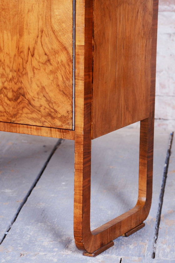 Gerestaureerde art-deco kast, walnoothout, fineer, gerestaureerde lak, Tsjechisch, jaren 1920 – Kasten, Wood (photo 9 of 13)