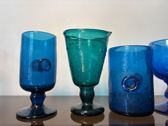 6 Verres Hand Made Afghanistan – vintage Afghanistan, Glass & Decanter, Glass (photo 3 of 15)