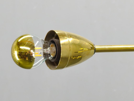 Image 1 of Italiaanse messing Sputnik-kroonluchter in Stilnovo-stijl, jaren 70