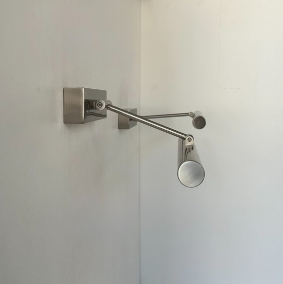 Image 1 of Coppia di applique cromate vintage regolabili, Francia, 1980