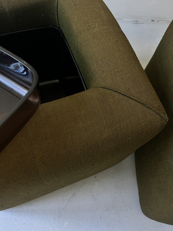 Image 1 of Pair of Cinna Hairstands in Foam and Smoked Plexiglas, Ligne Roset France 1970
