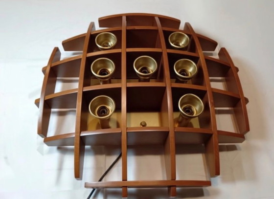 Iconica Wood Flush Mount Lamp with Angelo Brotto for Esperia – Wall lights, Brass (photo 23 of 30)