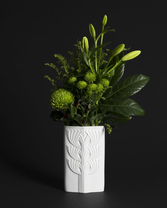 Image 1 of Rosenthal Rosemonde Nairac Bisque Porcelaine Vase Duo Tree Of Life Op-Art Noir & Blanc