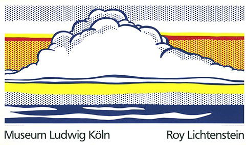 Roy Lichtenstein– Farbsiebdruck Wolke und Meer