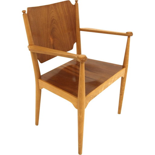 Fauteuil vintage en teck et hêtre, Suède 1960