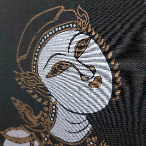 Image 1 of Peinture sur soie thaïlandaise ancienne - Mythologie bouddhiste