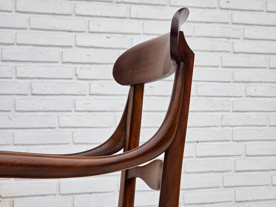 Image 1 of Anni '70, design italiano di Fratelli Levaggi, 2 poltrone, modello "Campanino", legno di ciliegio.