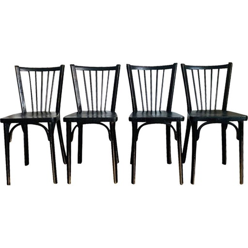 Set di 4 sedie vintage Baumann modello 153, 1950-1960