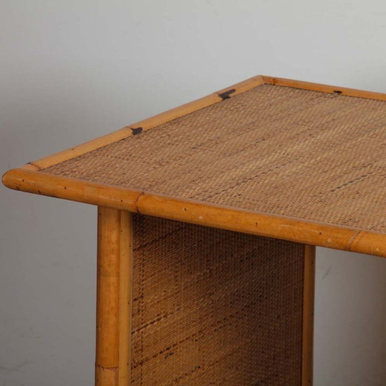 Image 1 of Vintage wicker, bamboo and brass desk by Dal Vera, 1970