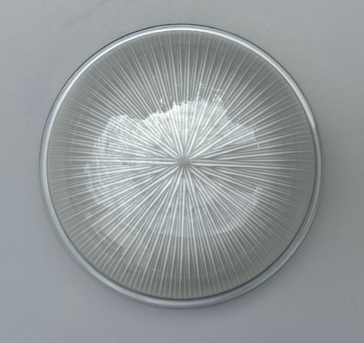 Plafoniera Holophane Art Déco – vetro prismatico – circa 1930