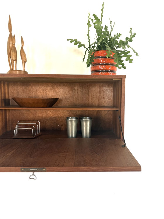 Image 1 of Vintage Danish teak wall cabinet, 1960s