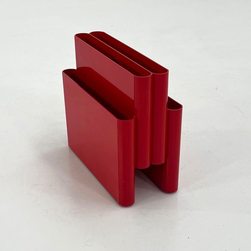 Rood Tijdschriftenrek van Giotto Stoppino voor Kartell, jaren 70