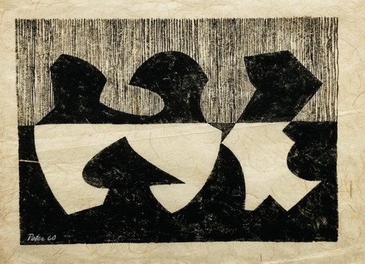 Geni Peter - Disegno a inchiostro d'epoca - Originale - 1960