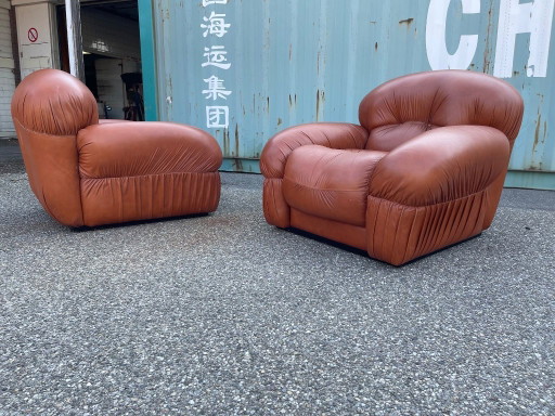 Sculpturale Italiaanse design loungestoelen uit de jaren 70