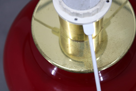 Image 1 of 1970s Italian VeArt Glass Table Lamp with Fabric Lamp Shade