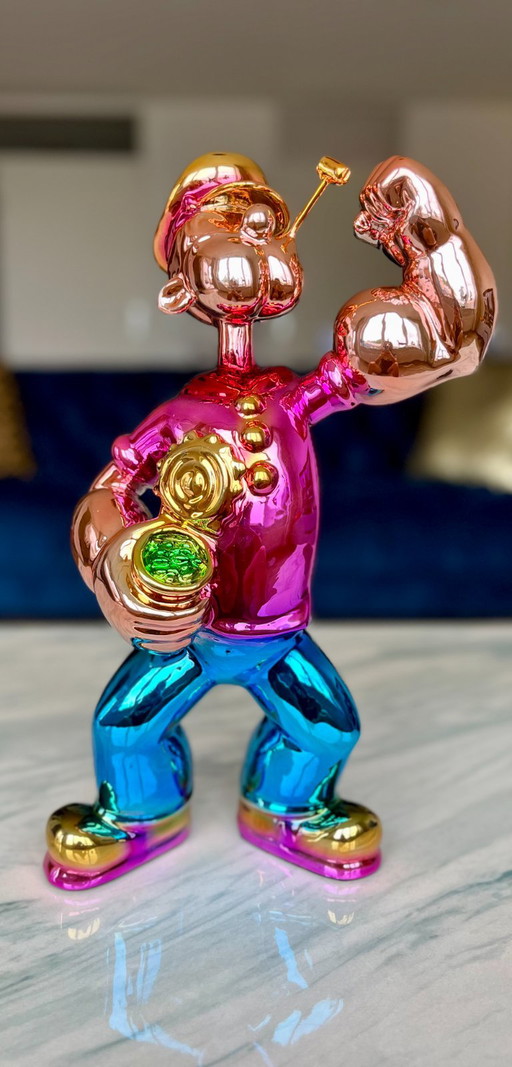 GROTE POPEYE SCULPTUUR POPART POP ART LUXE GELD Beeldje CARTOON roze Monopoly XL – beeldhouwkunst, Other (photo 2 of 6)