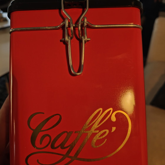 Image 1 of Set di 6 barattoli di caffè vintage "Caffé" mai usati.