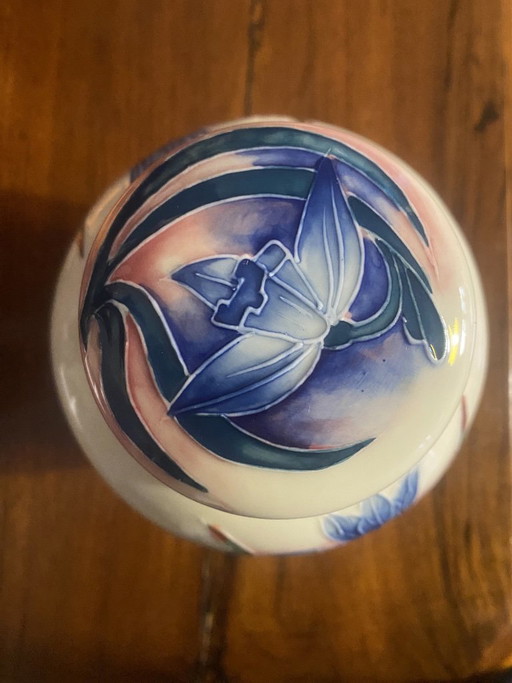 Old Tupton Ware Ginger Jar - Hand-Painted Blue Iris Design