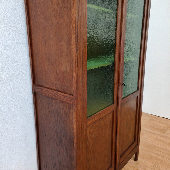 Image 1 of Bibliothèque murale vintage antique, armoire en porcelaine, vitrine.