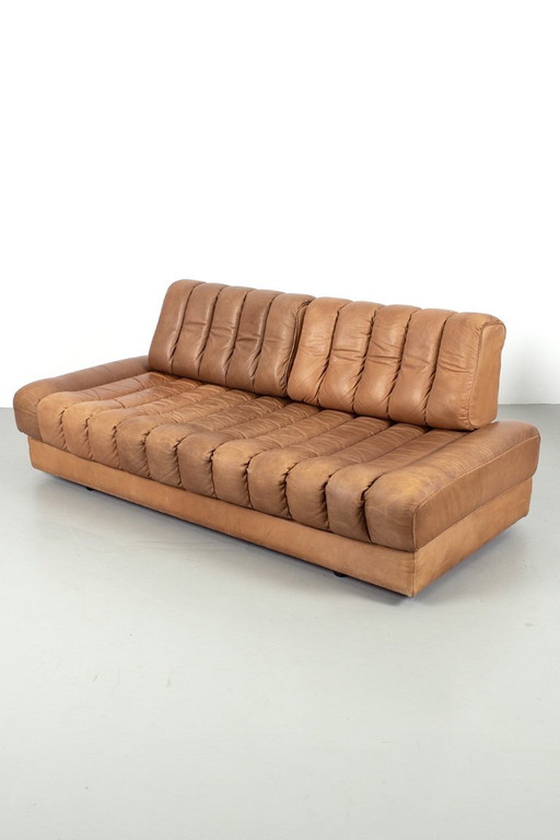 Canapé-lit De Sede DS85 en cuir couleur cognac
