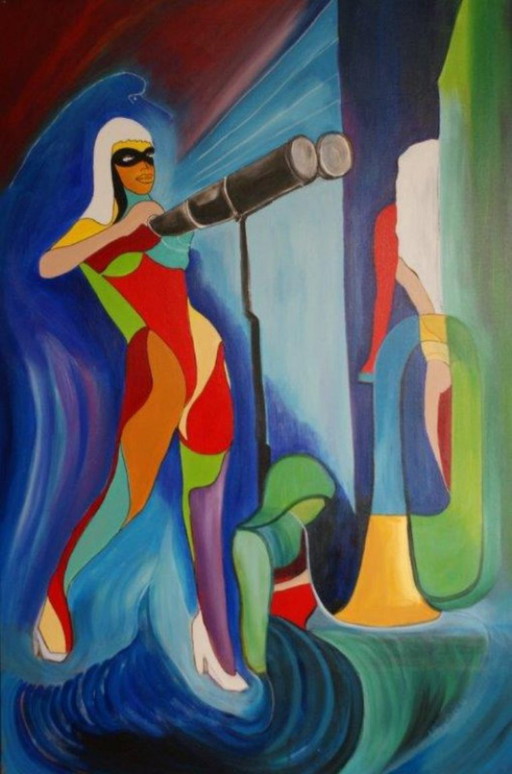 Wim Van Oss, first part of his collection, 4 paintings – schilderijen tekeningen, Canvas (photo 2 of 5)